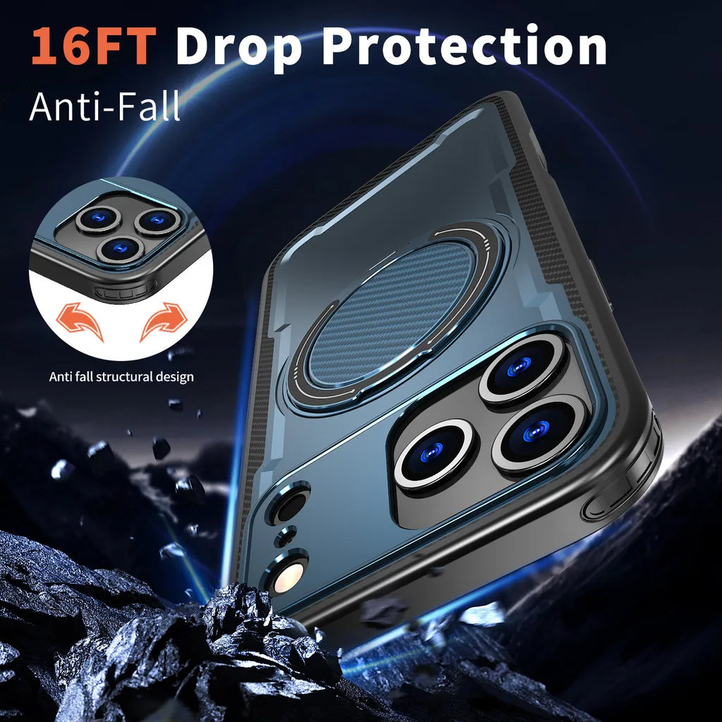 Shockproof MagSafe Case with Rotating Kickstand for iPhone 17 Series