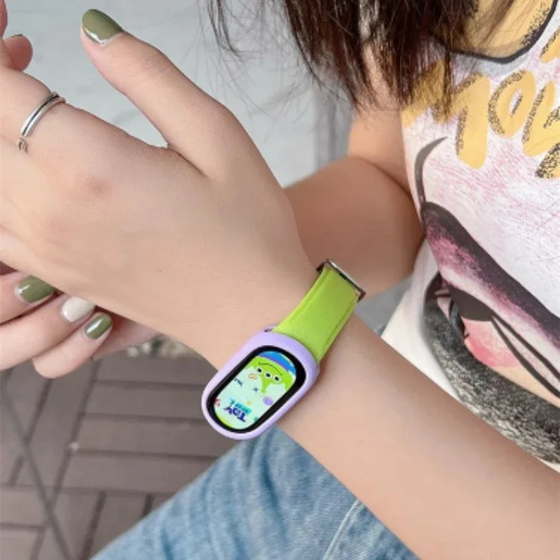 Faux Leather Texture Silicone Strap for Xiaomi Smart Band 10