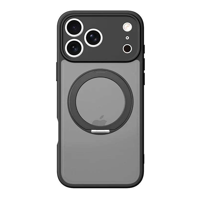 Translucent MagSafe Case with 360° Rotating Ring Stand for iPhone 17 Series
