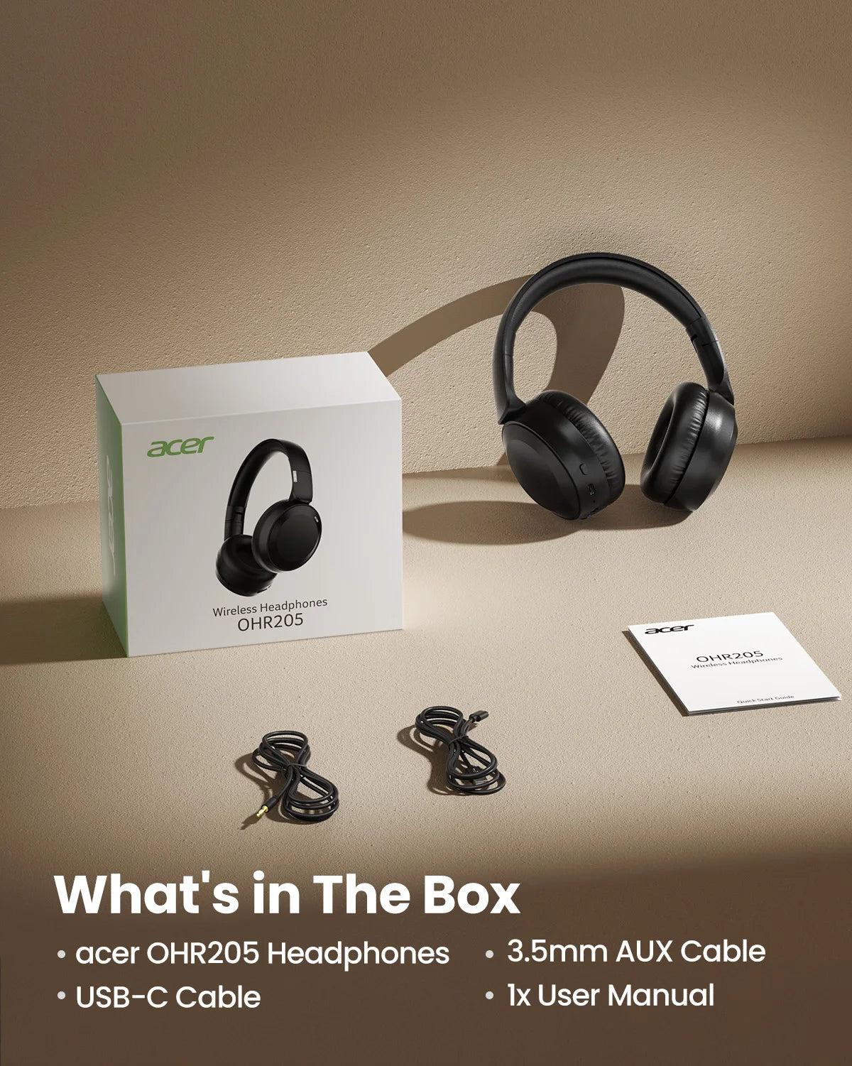 Acer OHR205 45-Hour Wireless Headphones