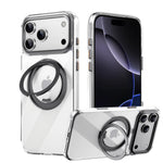 iPhone 17 Series Transparent MagSafe Case with 360° Rotating Ring Holder