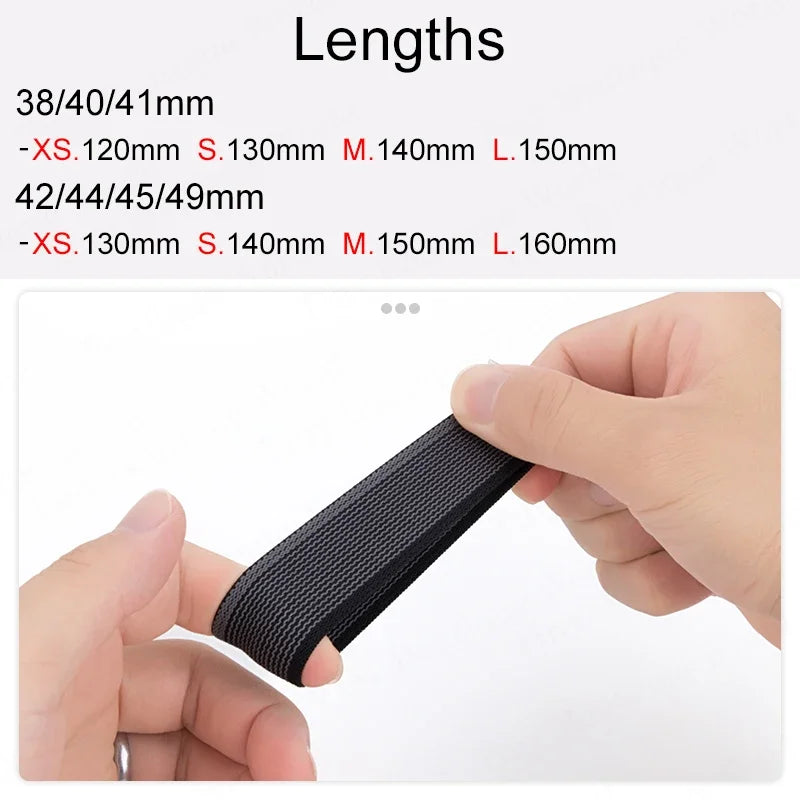 Braided Nylon Elastic Solo Loop Strap for Apple Watch