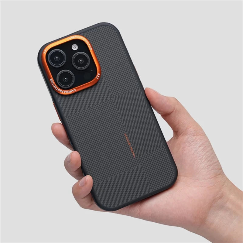 Carbon Fiber Matte MagSafe Phone Case for iPhone 15 Series