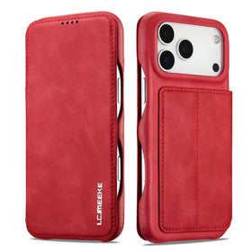 Suede Leather Flip Folio Case with Screen Protection for iPhone 18 Series