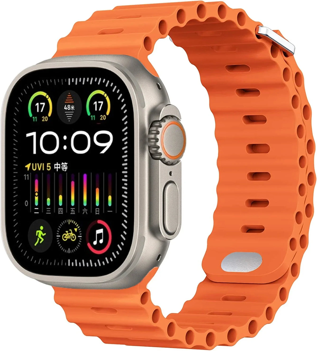 Perforated Silicone Band with Water Drainage for Apple Watch
