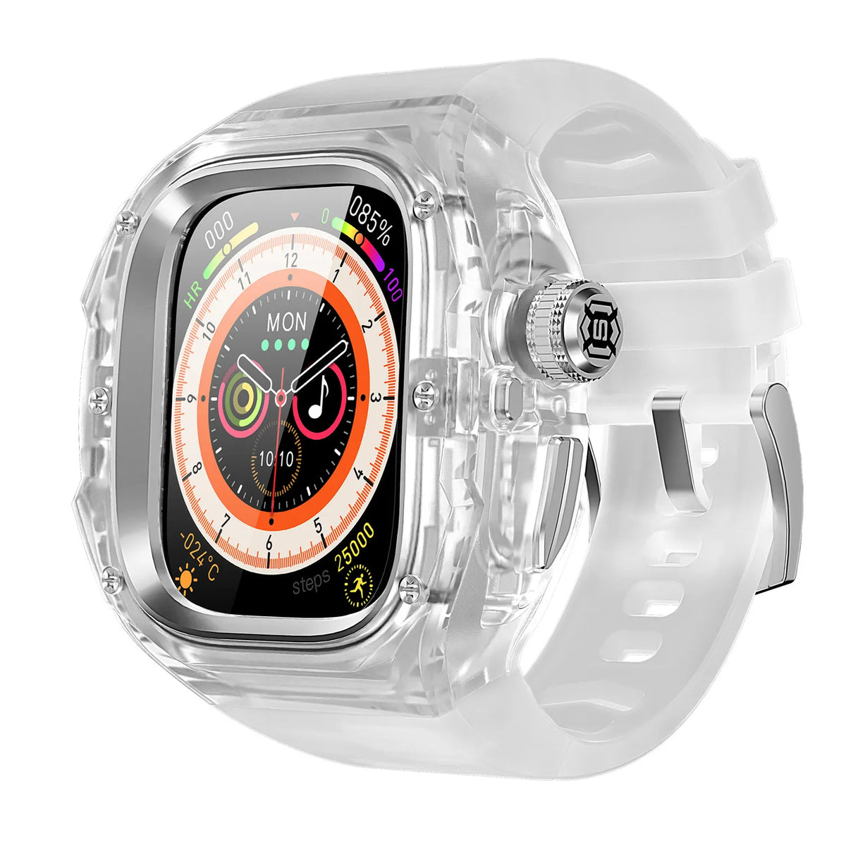 Clear Rugged Case with Silicone Band for Apple Watch Ultra