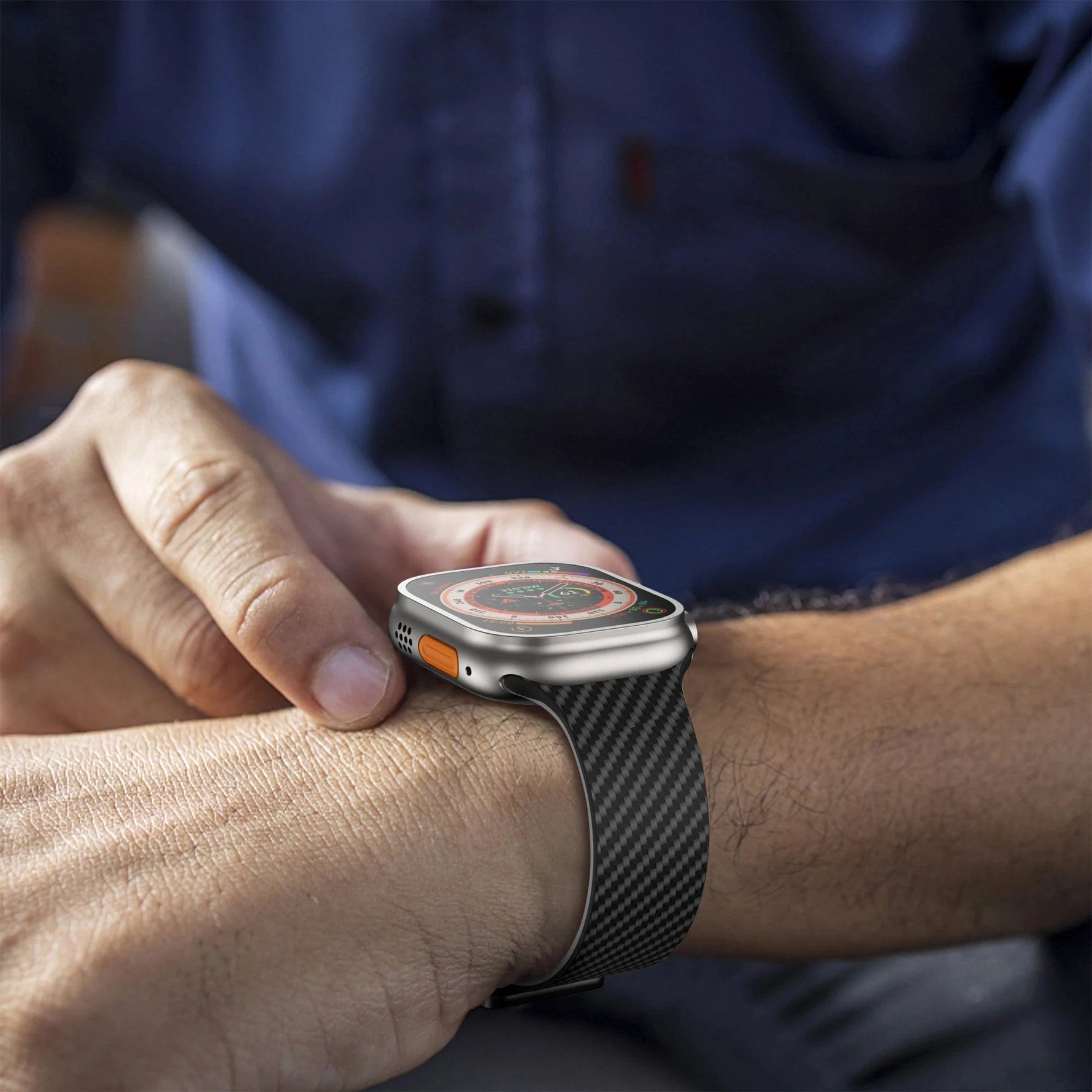Carbon Fiber Pattern Magnetic Strap for Apple Watch