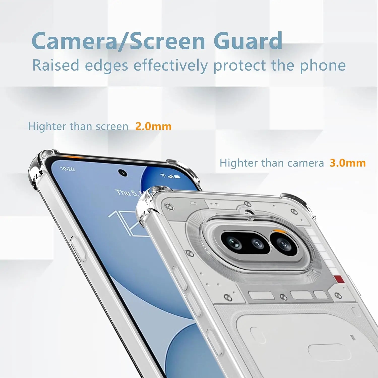 Four-Corner Shockproof Transparent TPU Case for Nothing Phone 4a