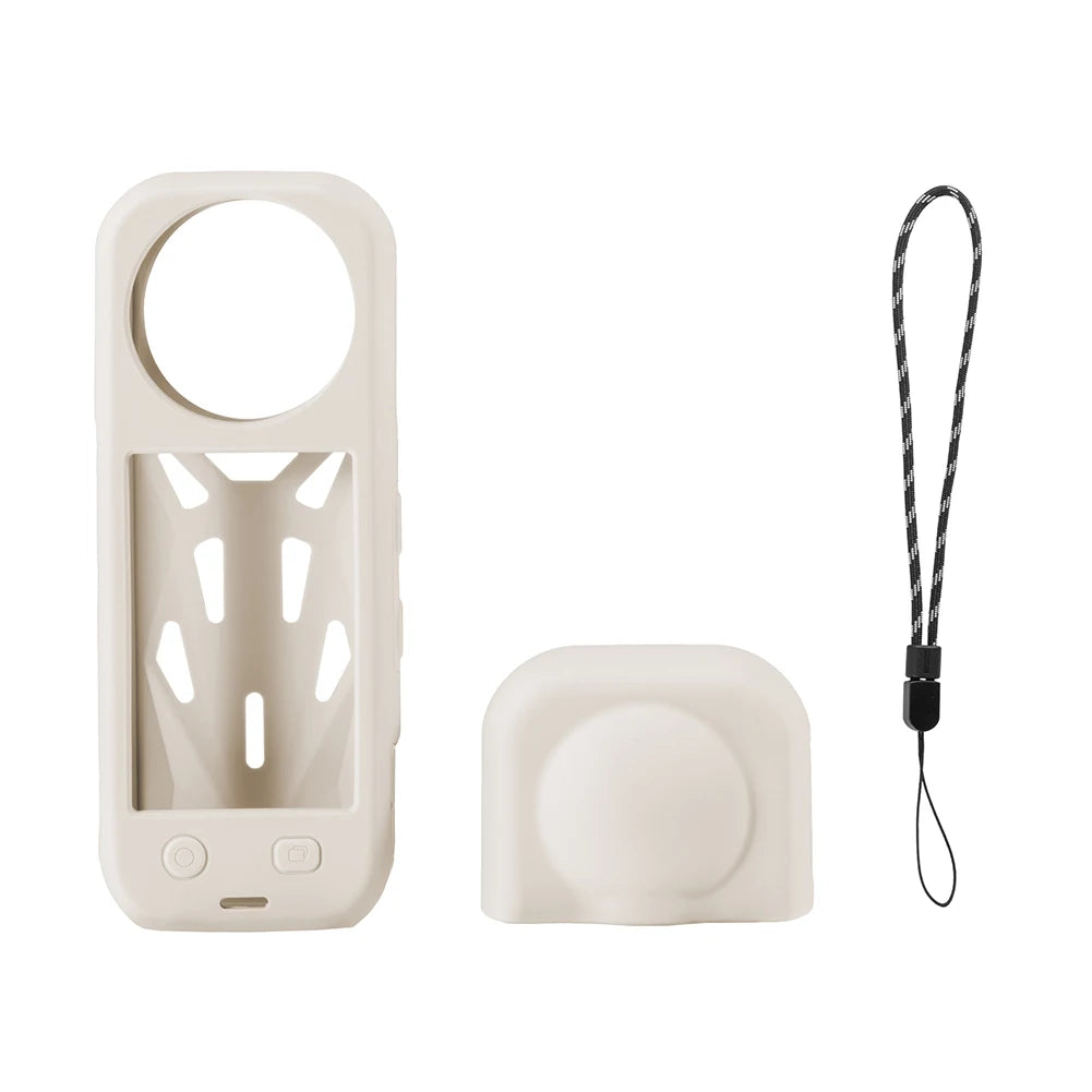 Insta360 X5 Silicone Camera Case with Lens Cap and Cooling Design