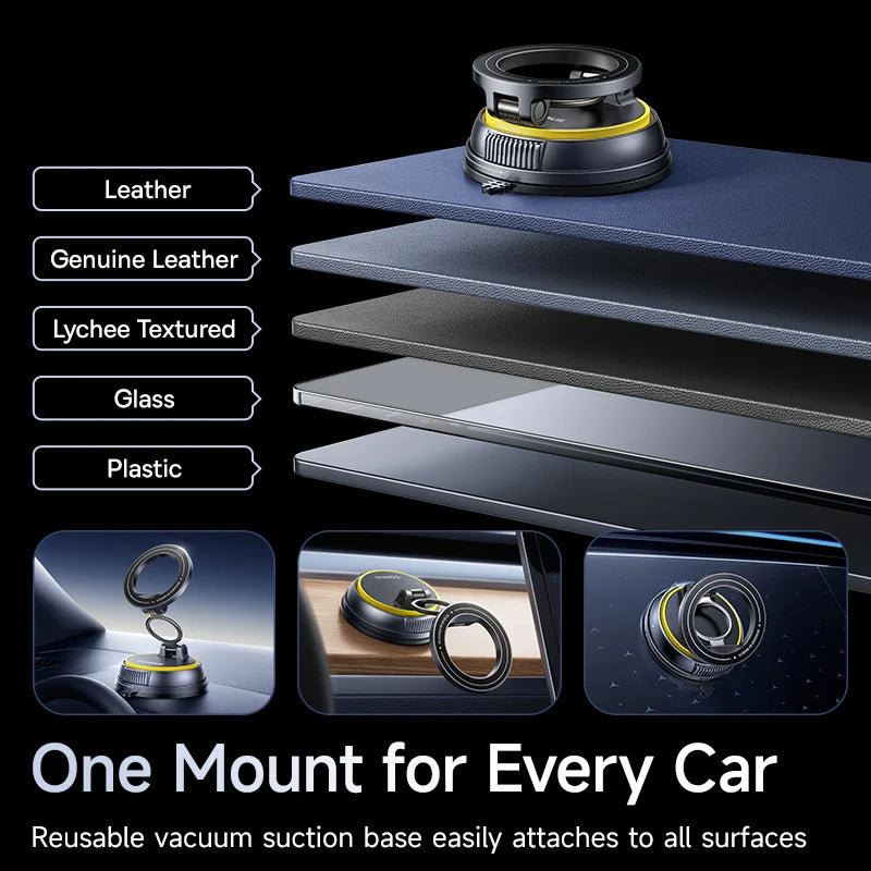 Vacuum Suction Car Phone Holder with Magnetic 360° Rotation Stand