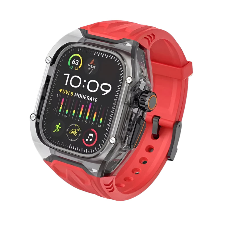 Luxury Transparent Case with Integrated Strap for Apple Watch