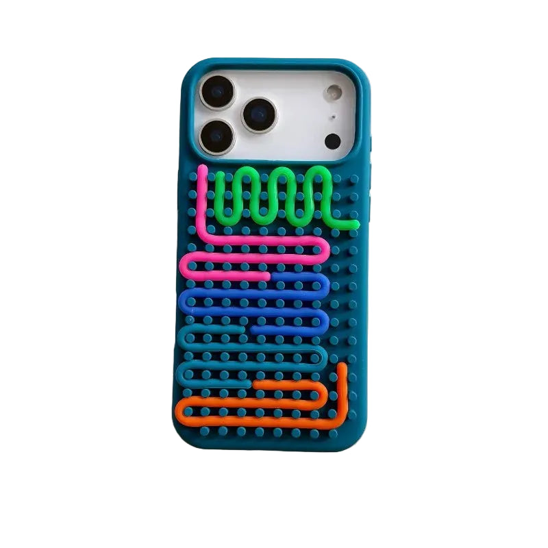 Cylindrical Labyrinth Silicone Phone Case for iPhone 17 Series