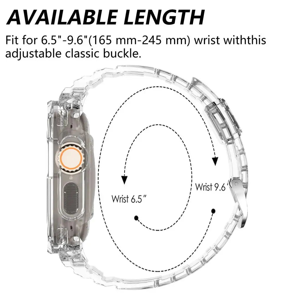 Transparent Protective Case with Silicone Band for Apple Watch Ultra 3