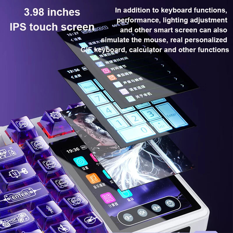 AULA L99 Bluetooth Mechanical Gaming Keyboard with Intelligent Screen