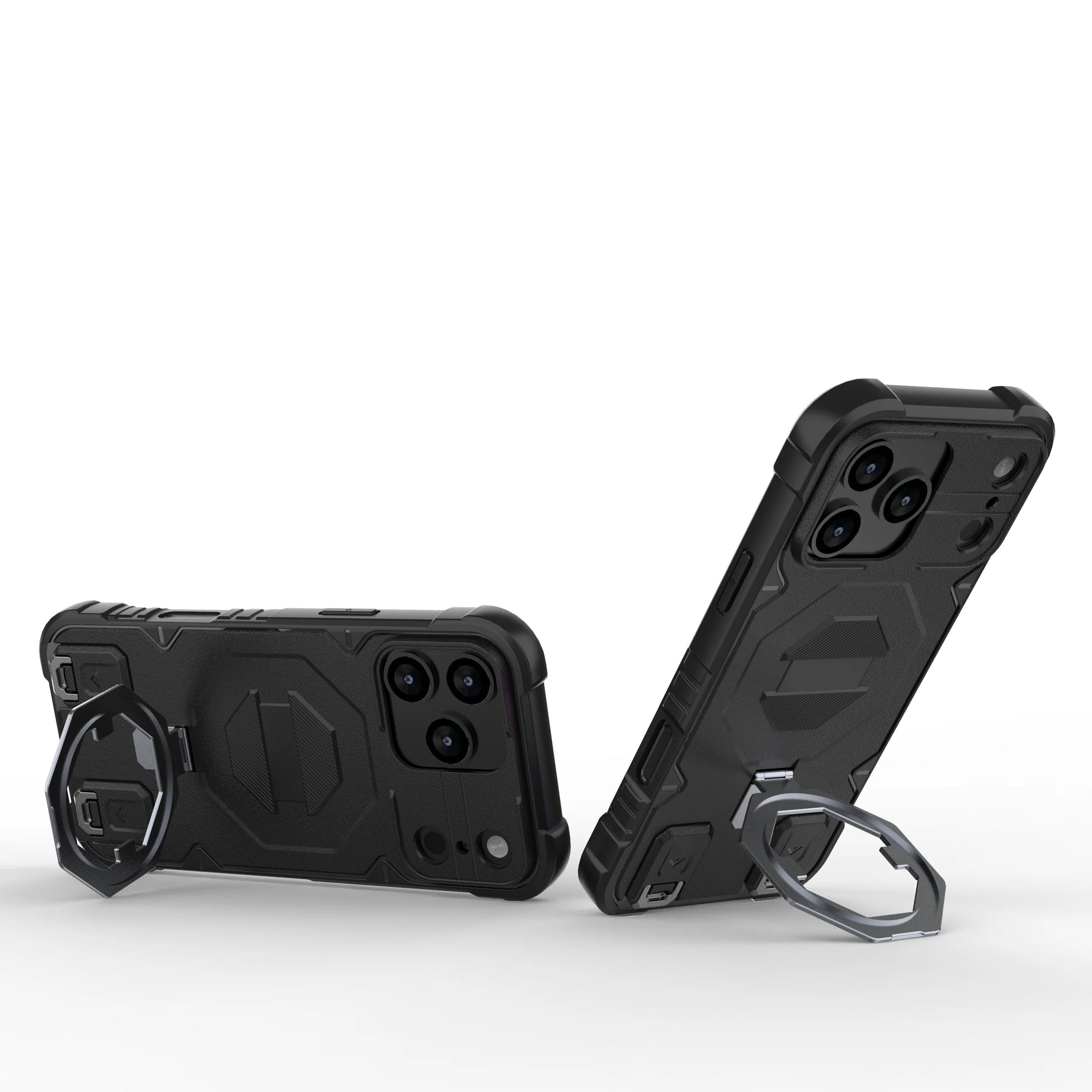 iPhone 17 Series Shockproof PC Case with 360° Stand