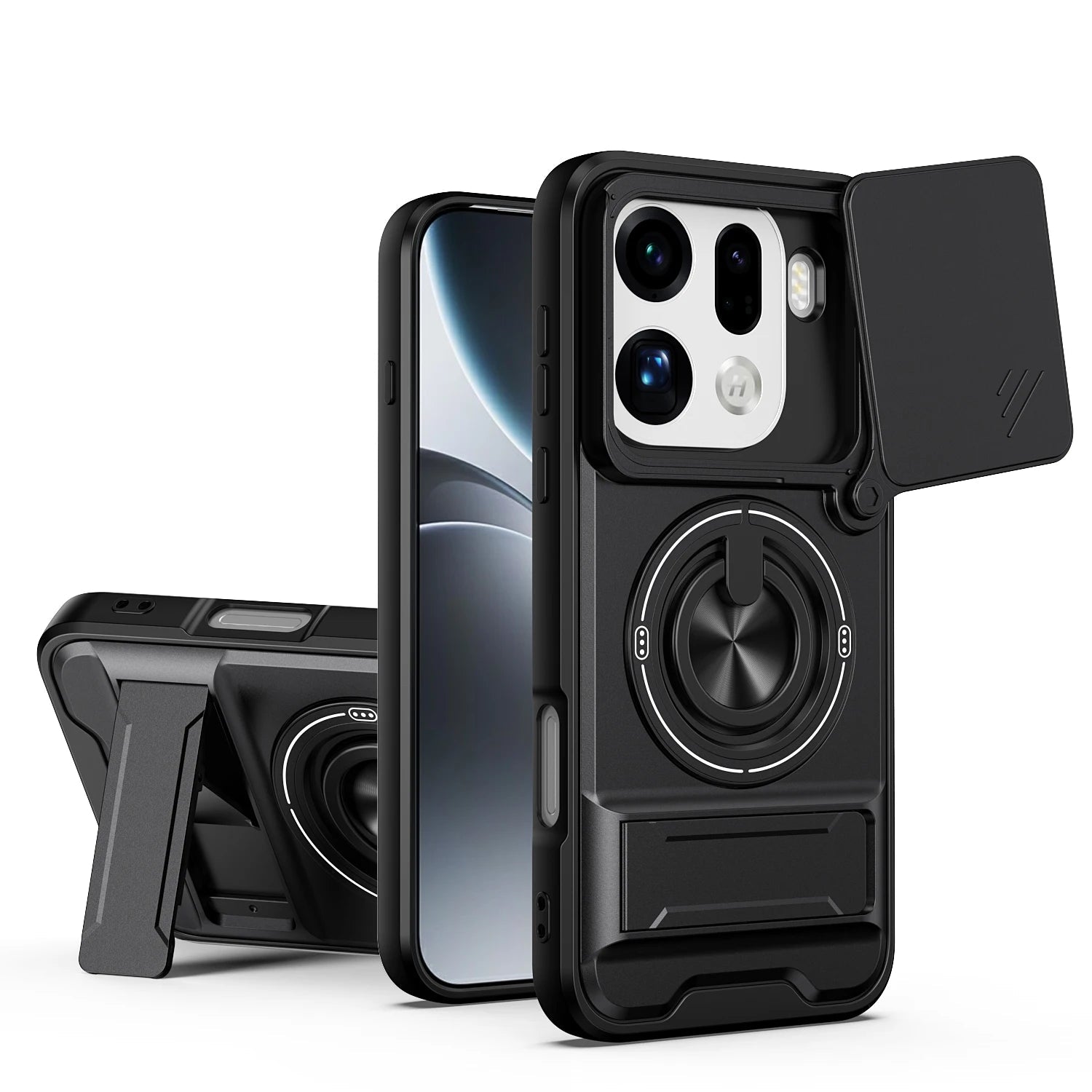 Luxury Protective Case with Rotating Ring Holder for OPPO Find X9 / X9 Pro