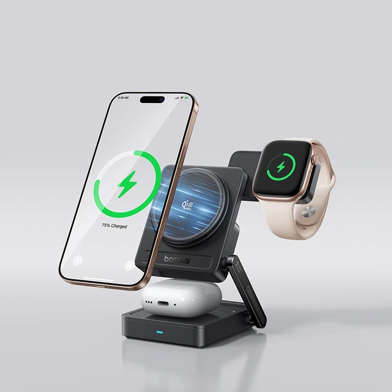 Baseus PicoGo AF21 Qi2.2 25W 3-in-1 Magnetic Wireless Charging Station