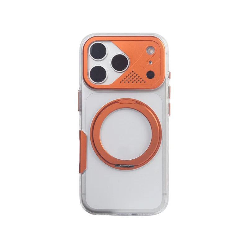 Shockproof Clear MagSafe Case with 360° Ring Stand for iPhone 17 Pro and 17 Pro Max