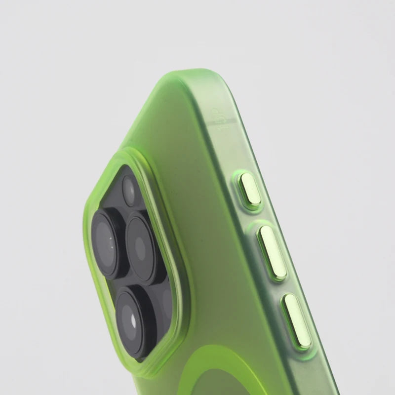 Fluorescent Green Slim Matte MagSafe Case for iPhone 17 Series