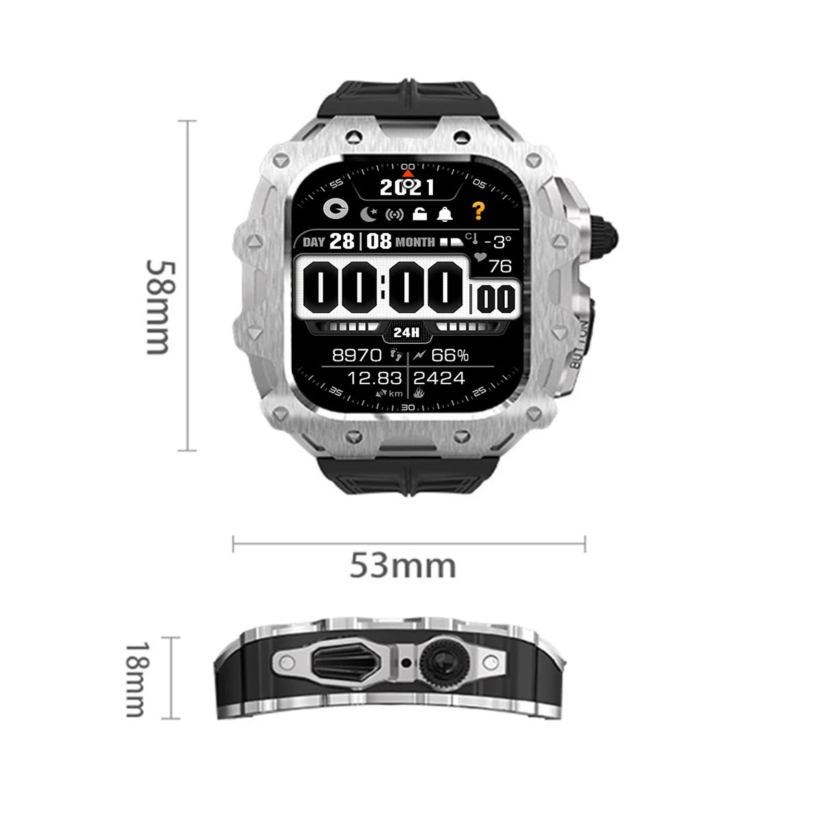 Apple Watch Series 11 (46mm) Modification Kit With Zinc Case and Sport Band