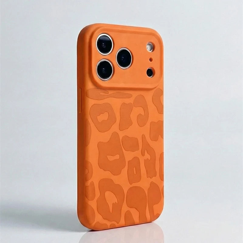 Frosted Leopard Print Silicone Case for iPhone 17 Series