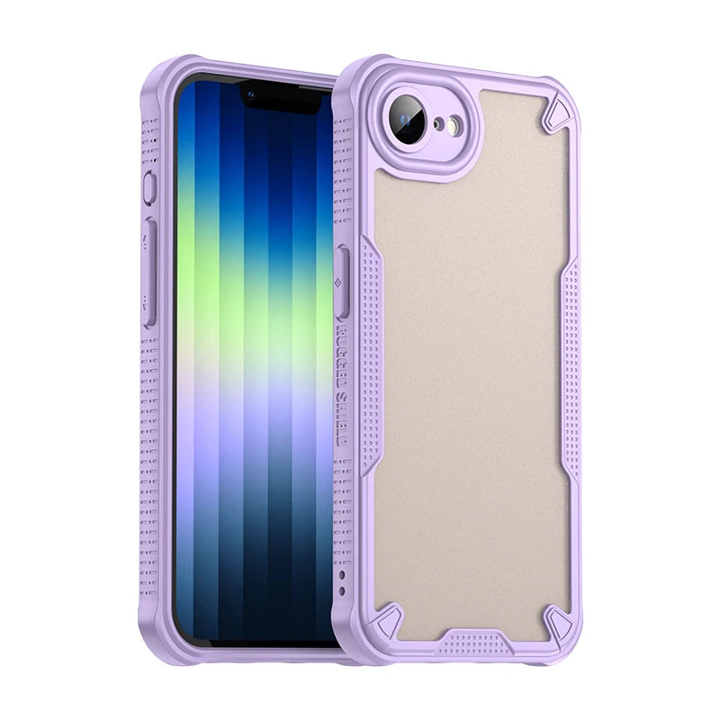 iPhone 16e Scratch-Proof Hard PC + Soft TPU Border Translucent Matte Case