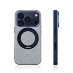 Canvas Weave MagSafe Case with 360° Rotating Ring Stand for iPhone 18 Series