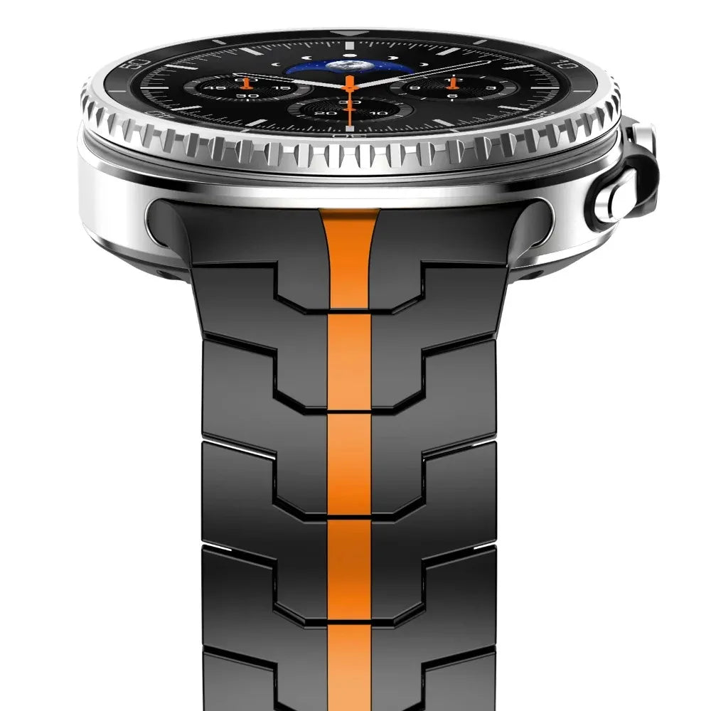 Metal Bracelet Strap with Butterfly Folding Clasp for Samsung Galaxy Watch 9