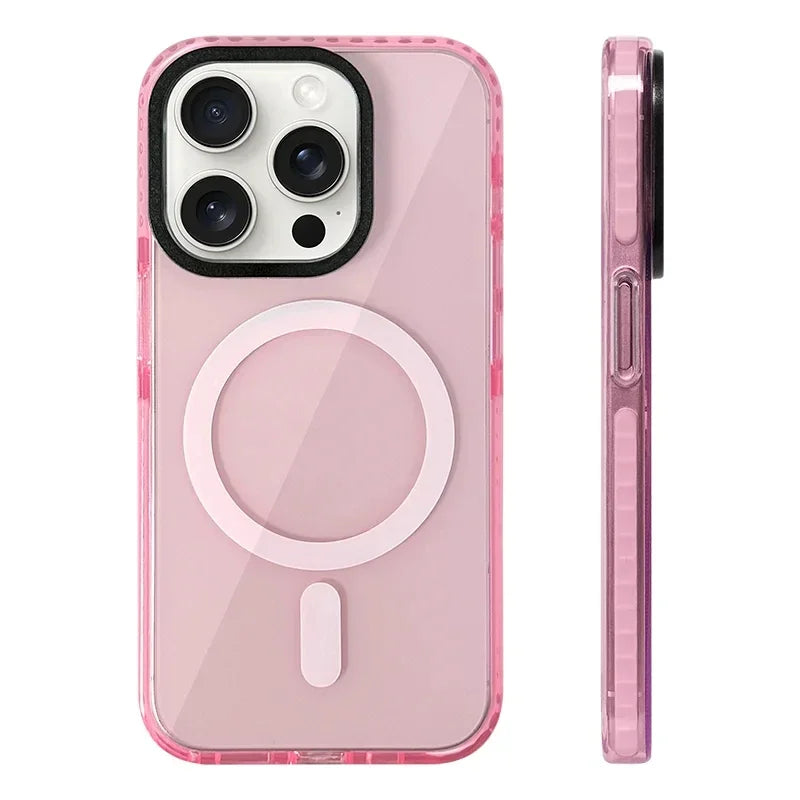 Neon Color Clear Bumper MagSafe Case for iPhone 15 Series