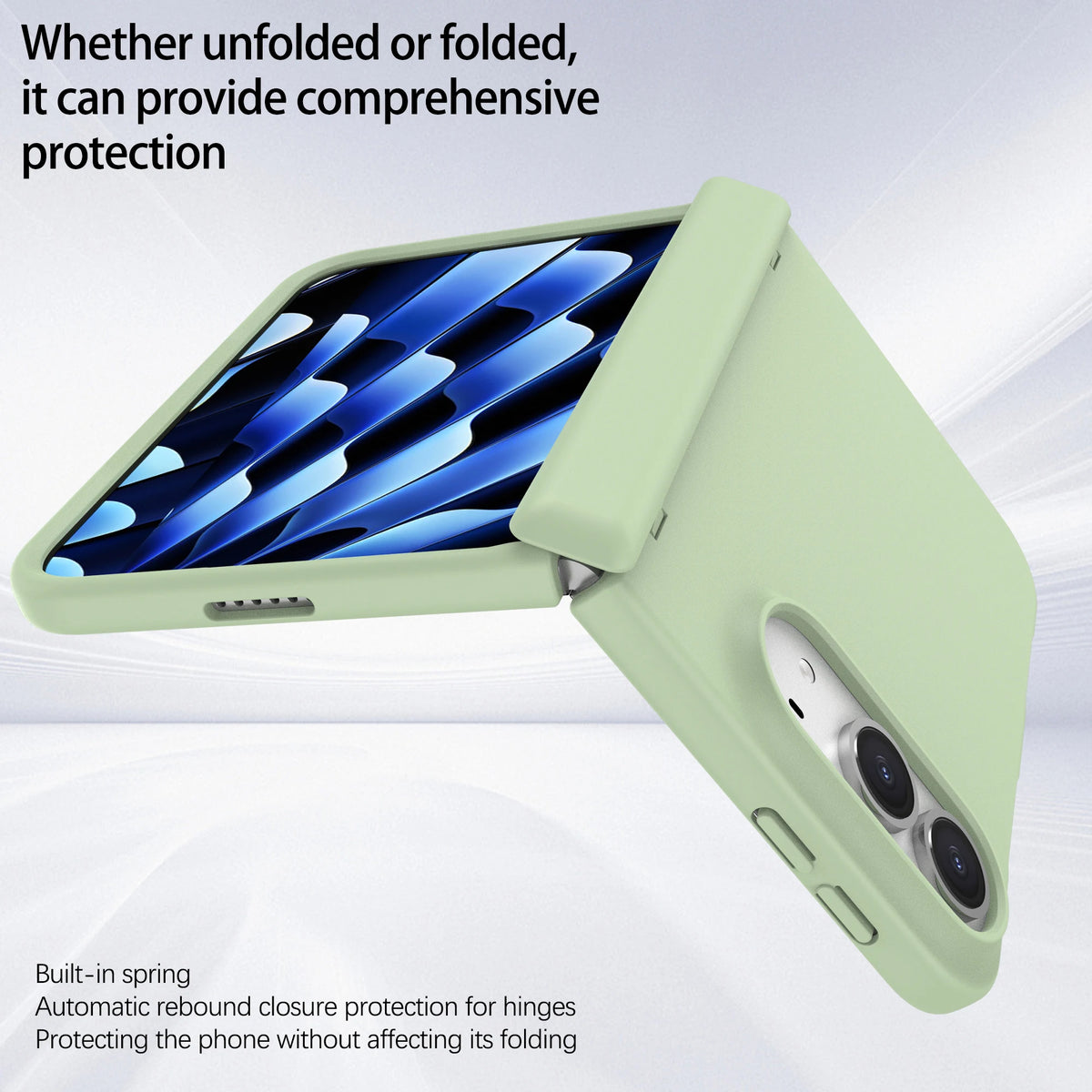 Full-Body Case with Hinge Protection and Built-In Tempered Glass Film for iPhone Duo