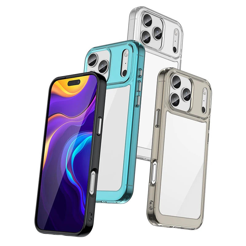 iPhone 17 Series Clear Luxury Silicone Bumper Shockproof Protective Case