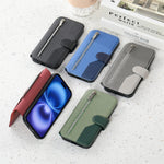 Leather Trim Multi-Card Flip Wallet Case with Kickstand for Samsung Galaxy S24 Series