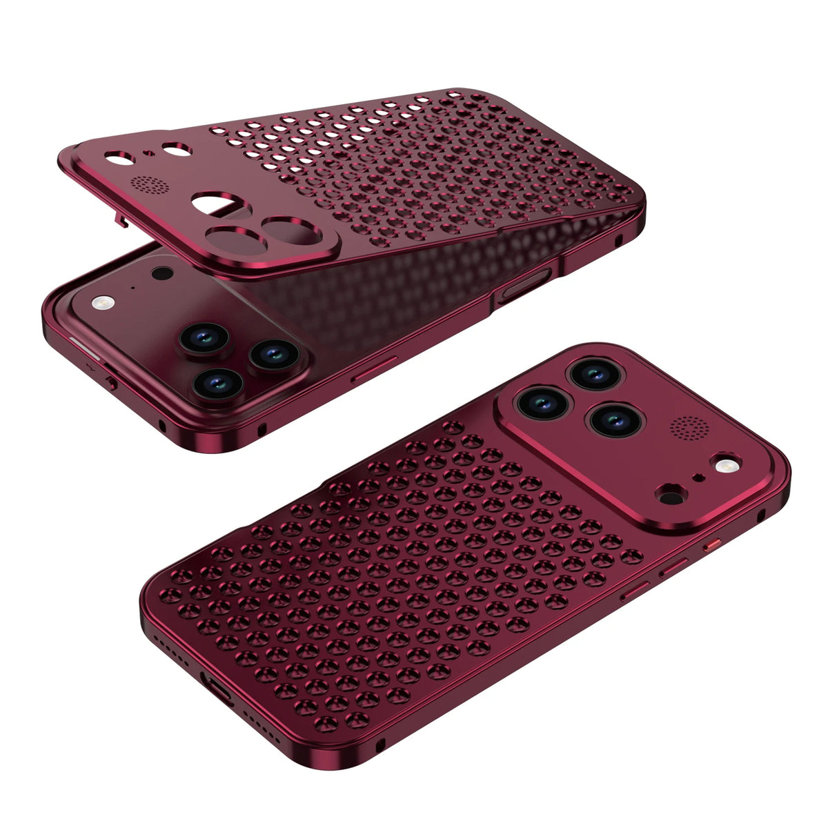 Metal Heat Dissipation Case with Textured Dot Surface for iPhone 18 Series