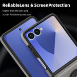 Samsung Galaxy Z Flip 7 Premium Leather Magnetic Case with Ring Holder