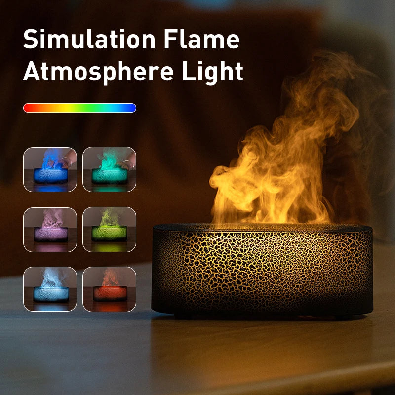 USB Desk Humidifier with 7-Color Flame Light