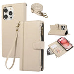 Leather Crossbody Wallet Case with Card Holder & Wrist Strap for iPhone 16 Series