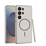 Samsung Galaxy S25 Ultra Magnetic Leather Phone Case with Lens Protection