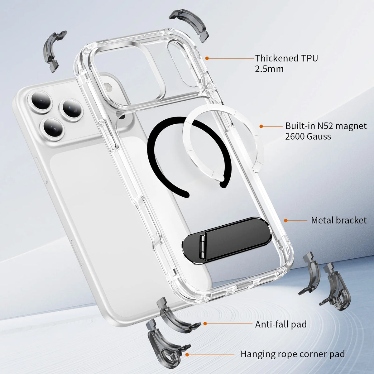 Clear Acrylic MagSafe Case with Kickstand for iPhone 18 Series