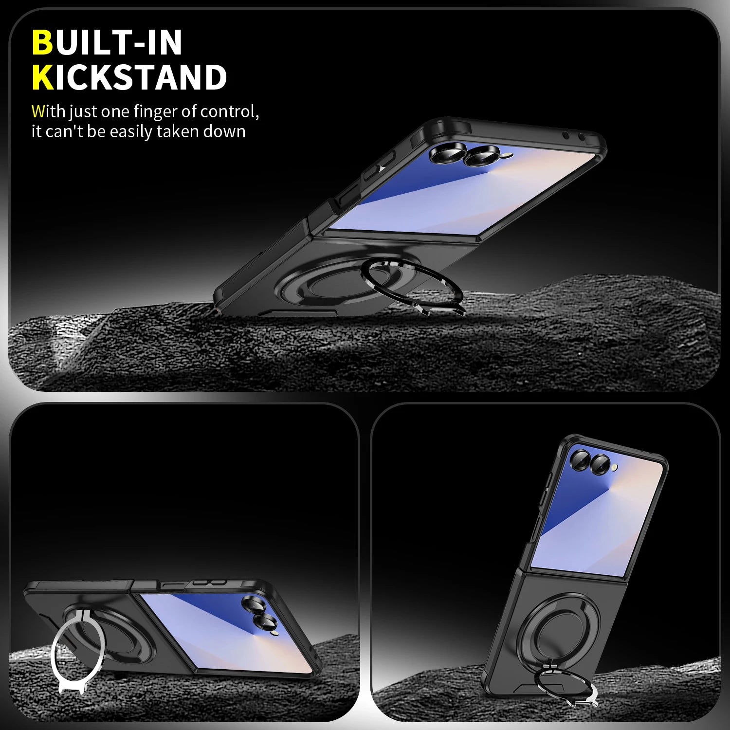Luxury Hard Magnetic Case with Foldable Kickstand for Samsung Galaxy Z Flip 7