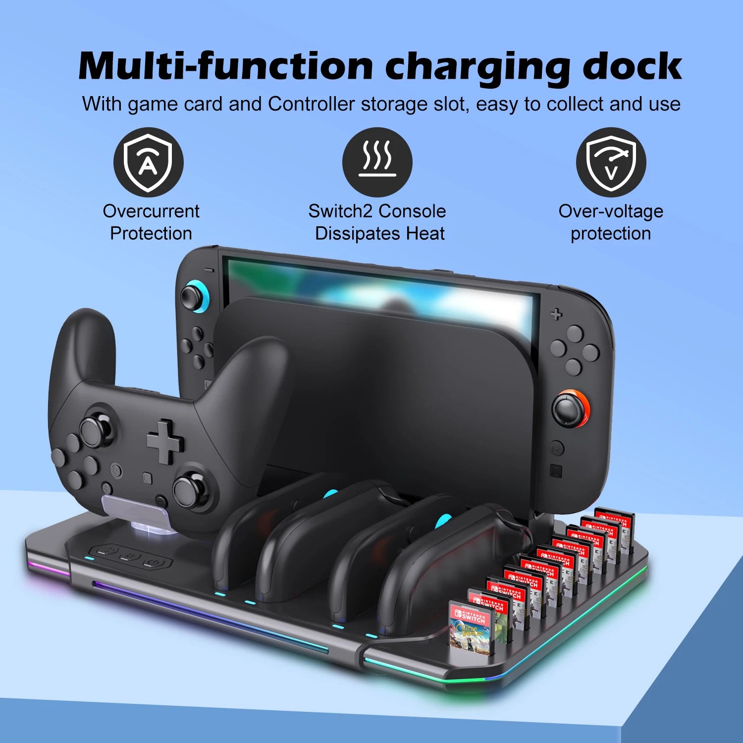 Adjustable Nintendo Switch 2 Cooling & Charging Station