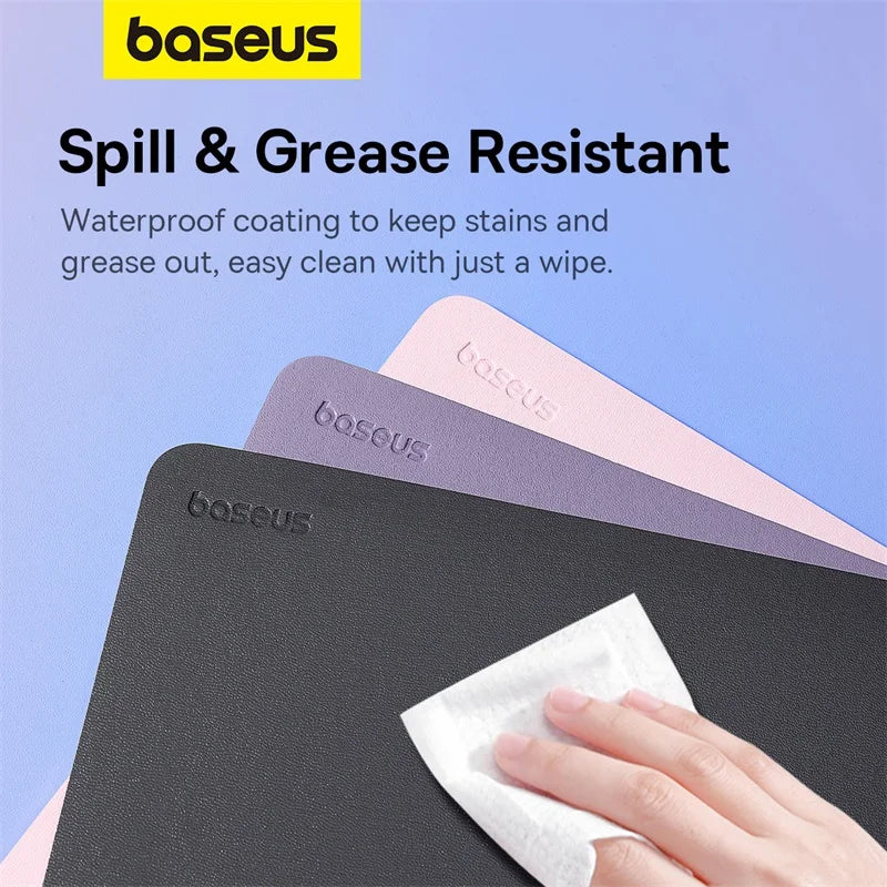 Simple Color Anti-Slip PU Leather Mouse Pad