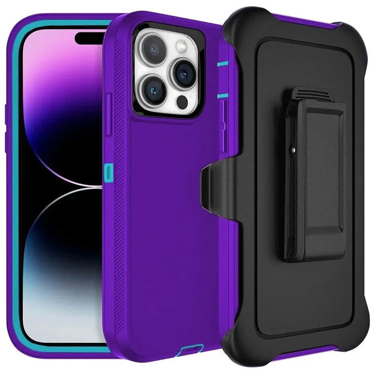 Three-Layer Shockproof Case with Belt Clip for iPhone 16 Series