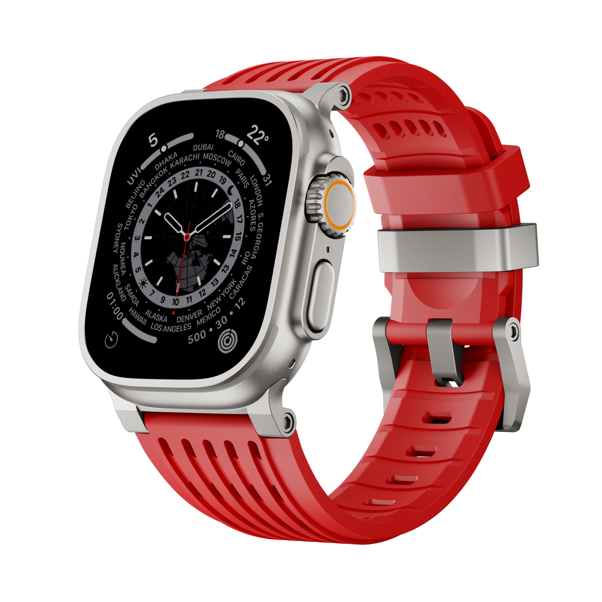 Perforated Silicone Band with Sweat-Wicking Ventilation for Apple Watch