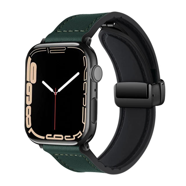 Genuine Leather Magnetic Bracelet Band for Apple Watch
