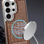 Luxury Crocodile Pattern Magnetic Leather Case with Stand for Samsung Galaxy S26 Series