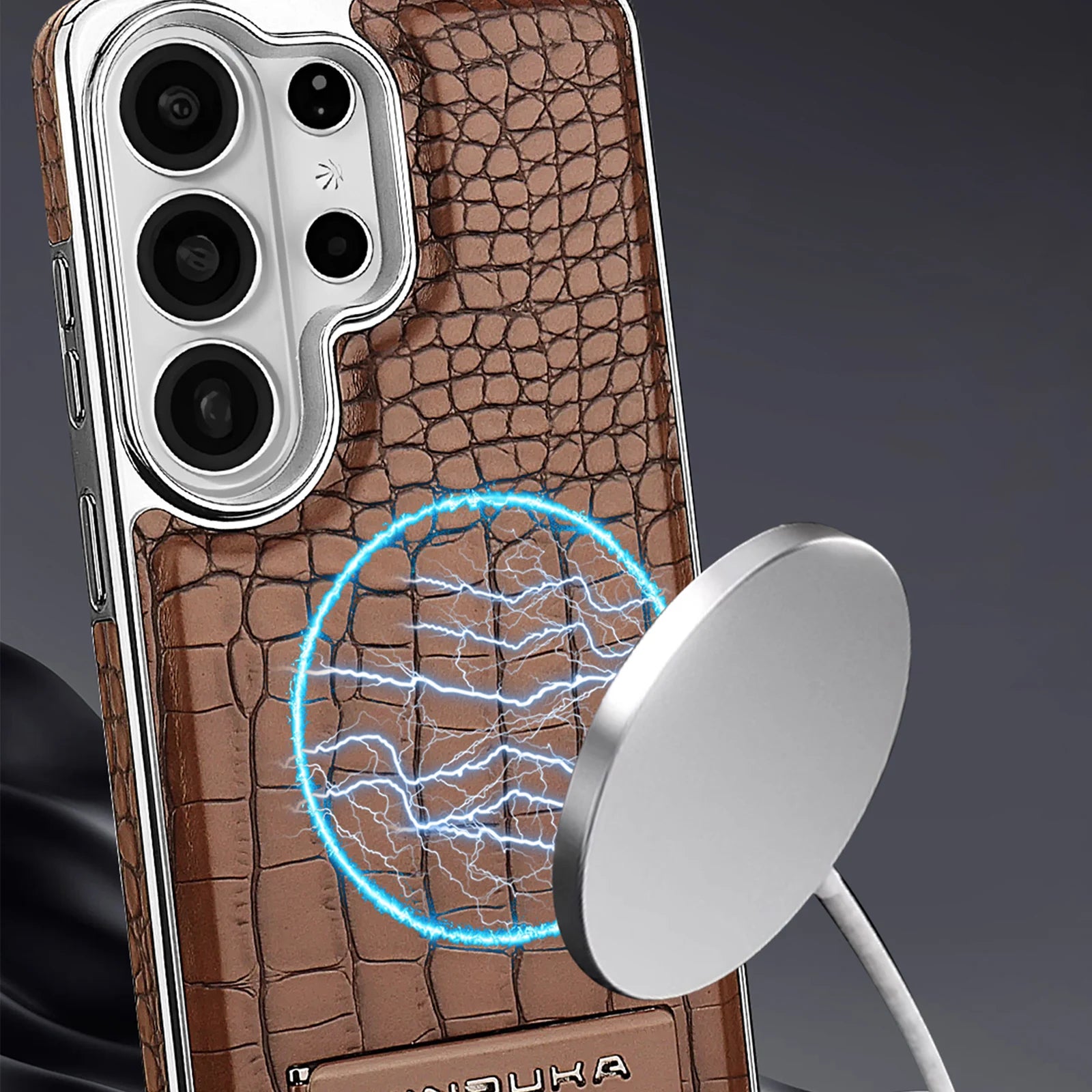 Luxury Crocodile Pattern Magnetic Leather Case with Stand for Samsung Galaxy S26 Series