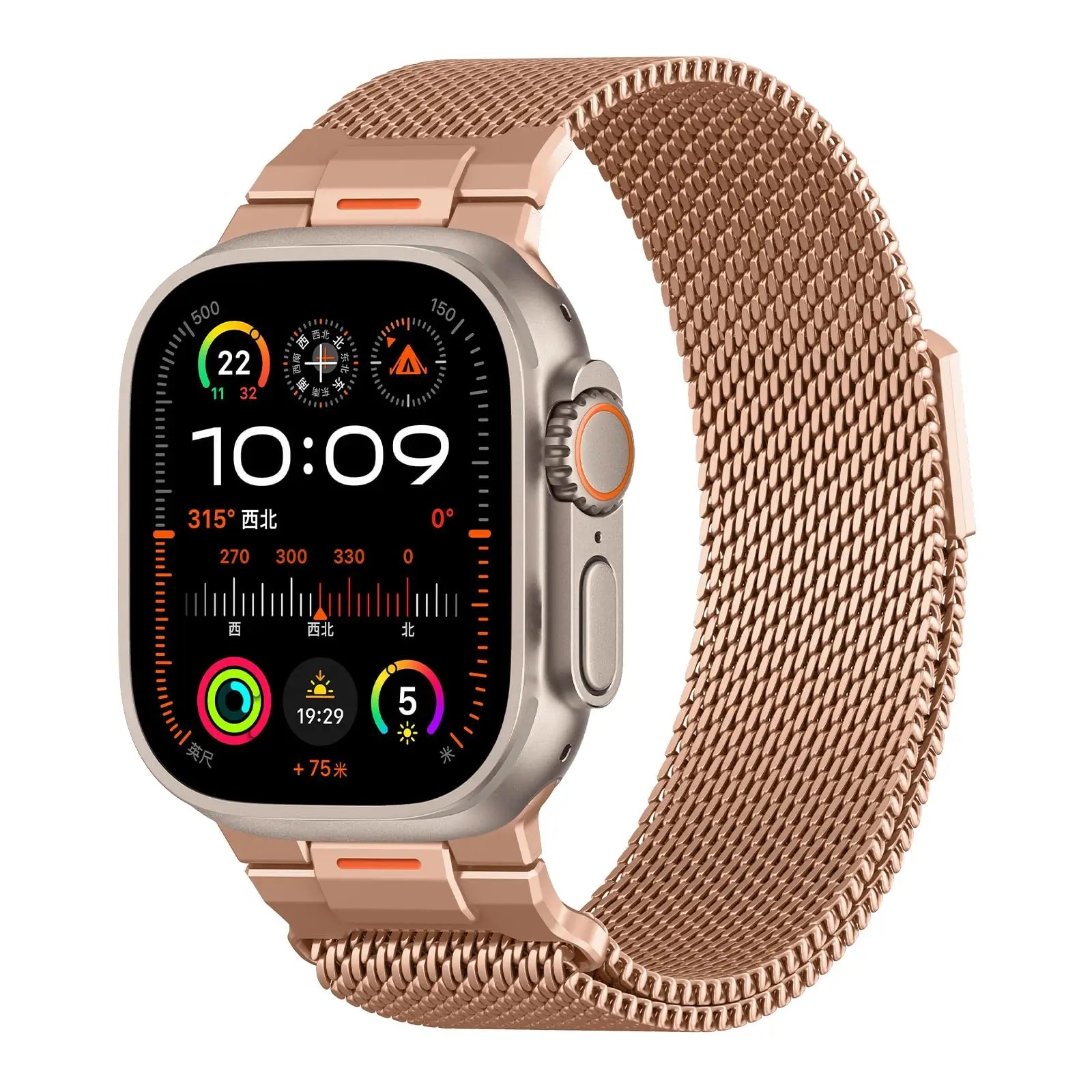 Elegant Mechanical Milanese Loop Strap with Apple Watch