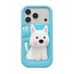 3D Puppy Cartoon Silicone Case with Hand Grip for iPhone 17 Series