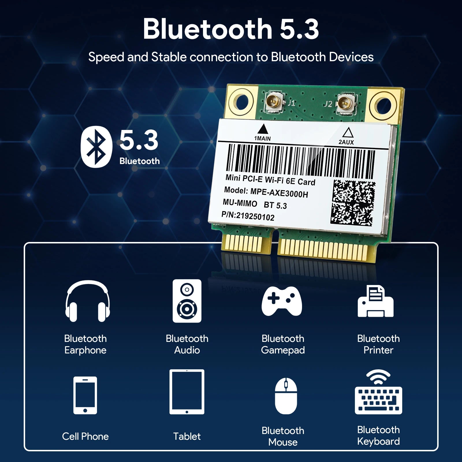 EDUP AX210HMW Mini PCI-E WiFi 6E Card
