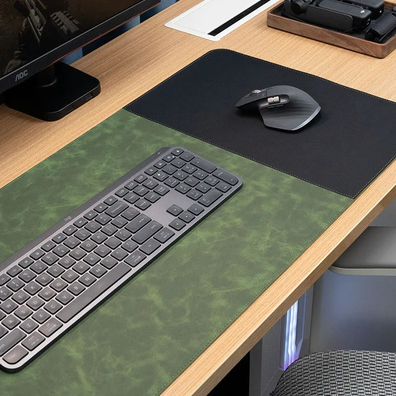 Reversible Leather and Cork Desk Mat Mouse Pad
